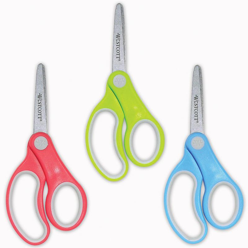 Knowledge Tree  Acme United Corporation Westcott Kids 5 Blunt tip Scissors  - 5 Overall Length - Straight-left/right - Stainless Steel - Blunted Tip -  Assorted - 12 / Pack