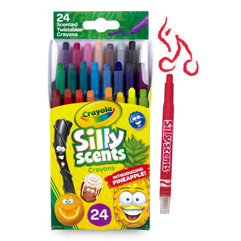 Knowledge Tree  Crayola Binney + Smith Silly Scents Mini Twistables Scented  Crayons, Pack of 24