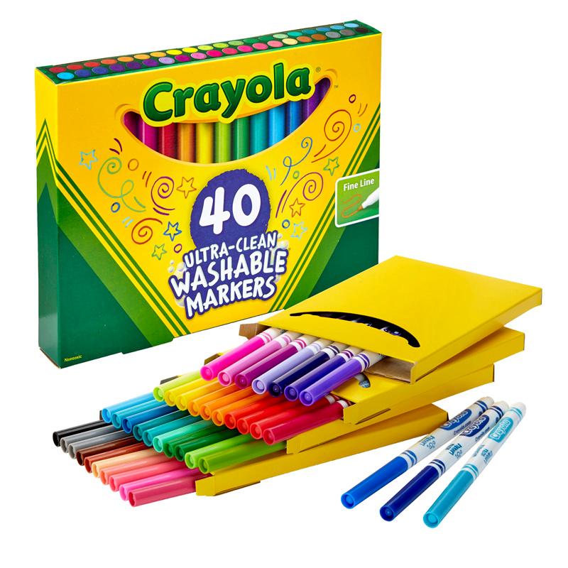 registreren walgelijk Einde Knowledge Tree | Crayola Binney + Smith Ultra-Clean Fine Line Washable  Markers, Assorted, 40 Count