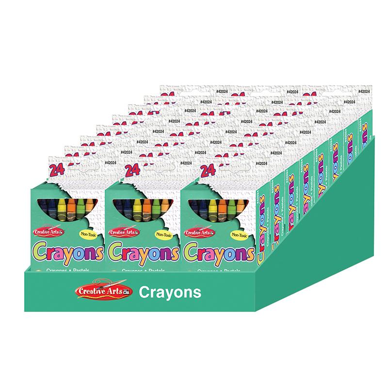 Knowledge Tree  Charles Leonard, Inc. Creative Arts Crayons - Assorted  Colors - 24/Bx, 24 boxes with a Shelf Tray
