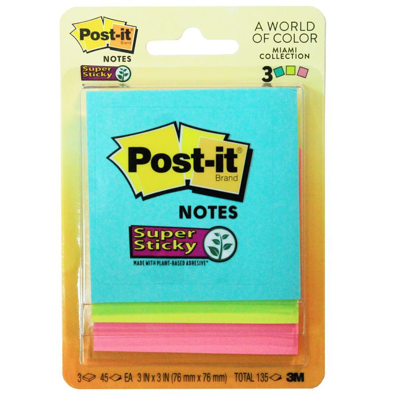 Knowledge Tree  3m Post-it® Super Sticky Note Pads - 3 / Pack