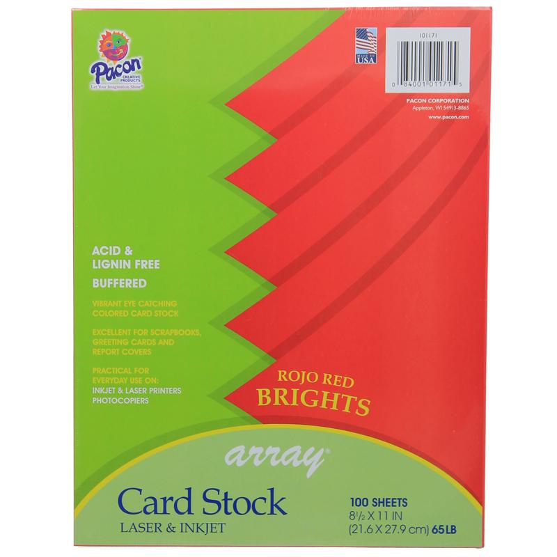 Knowledge Tree  Pacon Corporation D.b.a. Hyper Card Stock, 5 Assorted  Colors, 8-1/2 x 11, 100 Sheets