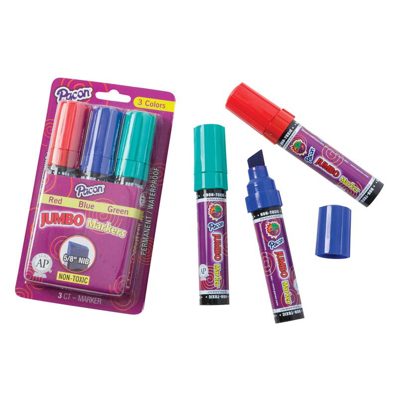 Knowledge Tree  Pacon Corporation D.b.a. Jumbo Markers, 3 Assorted Colors,  5/8 Nib, 3 Markers