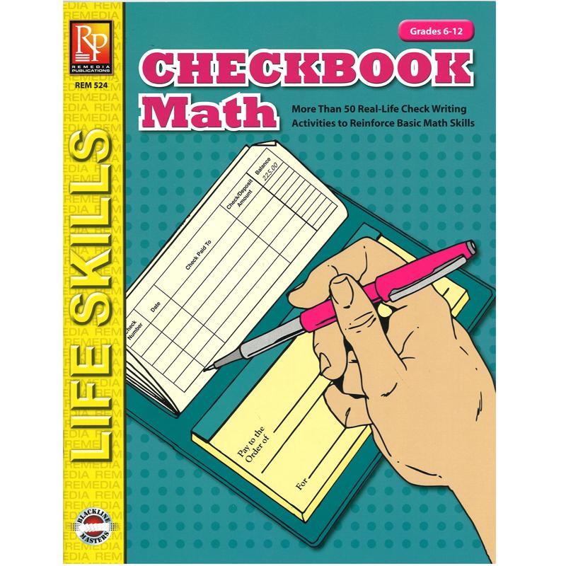 Knowledge Tree Remedia Publications Checkbook Math Book Grades 6 12