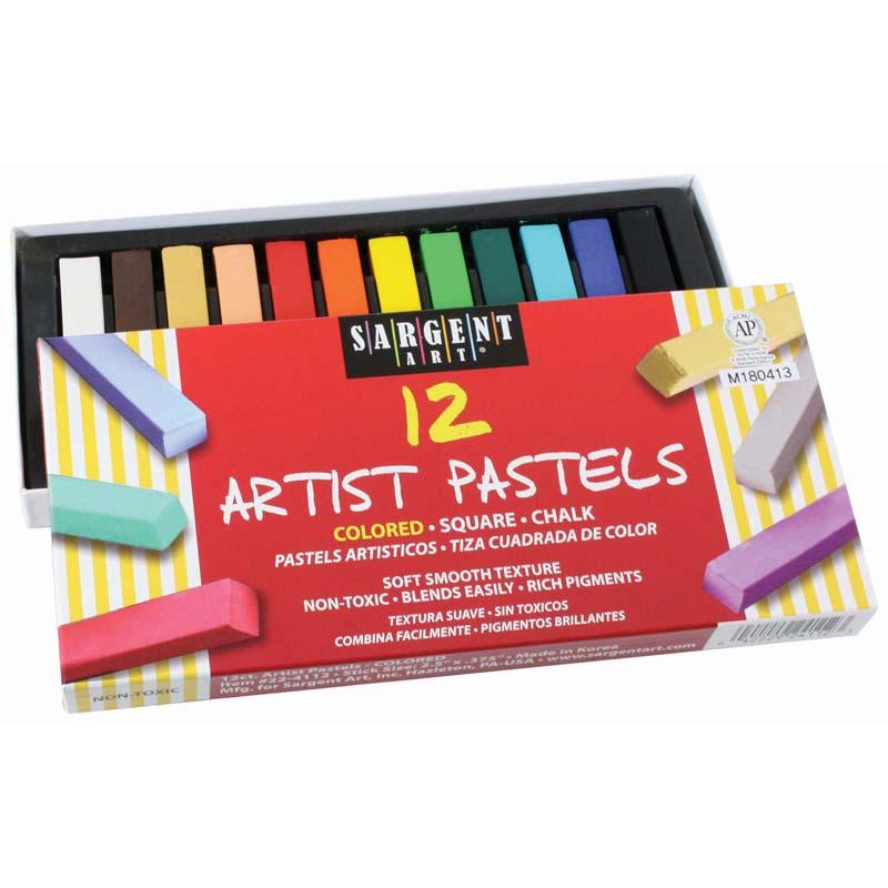 Knowledge Tree  Sargent Art Artist Square Chalk Pastels, Assorted, 12 Per  Pack