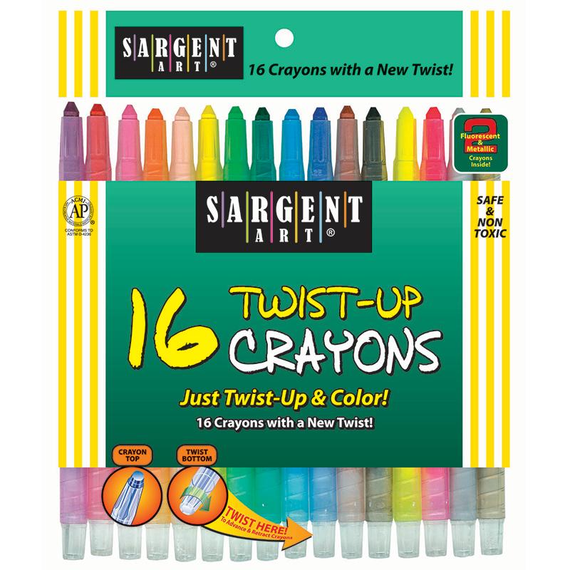 Knowledge Tree  Sargent Art Twist-Up Crayons, 16 Colors