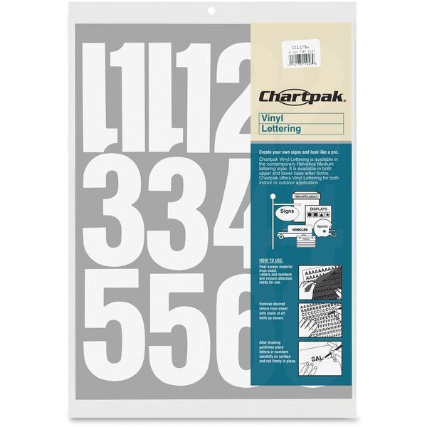 Chartpak Permanent Adhesive Vinyl Numbers - 23 (Numbers) Shape - Self-adhesive - Helvetica Style - Easy to Use - 4