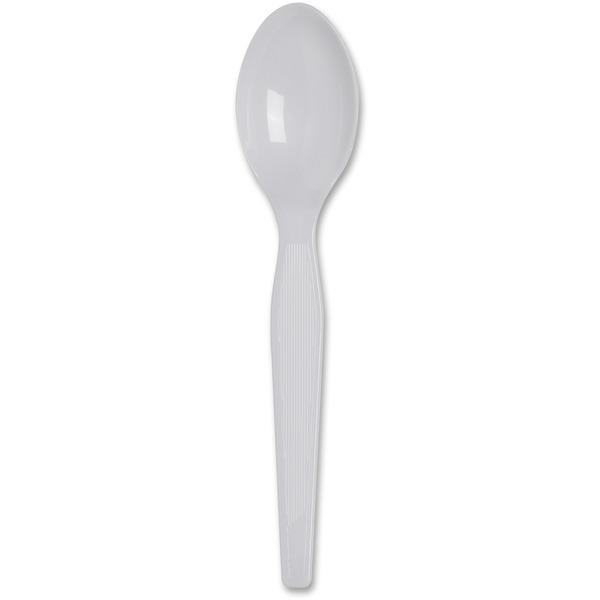 Dixie Heavyweight Plastic Cutlery - 100/Box - 100 x Teaspoon - Polystyrene - White