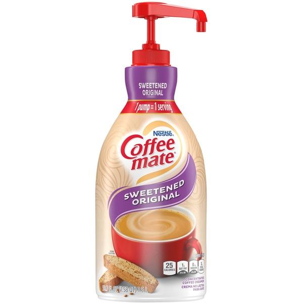 Nestlé® Coffee-mate® Coffee Creamer Sweetened Original - 1.5L liquid pump bottle - Sweetened Original Flavor - 50.72 fl oz (1.50 L) - 1Each - 300 Serving