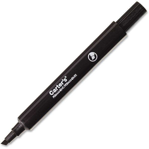 Avery® Carter's Permanent Markers - Large Desk-Style Size - Chisel Marker Point Style - Black - 12 / Dozen