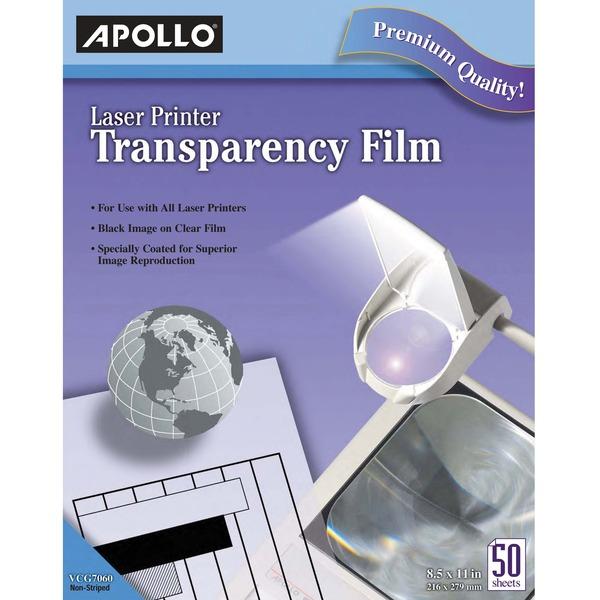 Apollo Laser, Inkjet Print Transparency Film - 50 / Box - Clear