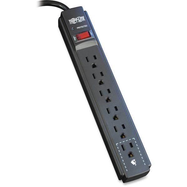 Tripp Lite Surge Protector Power Strip 120V 6 Outlet 6' Cord 790 Joule Black - 6 x NEMA 5-15R - 1800 VA - 790 J - 120 V AC Input - 120 V AC Output