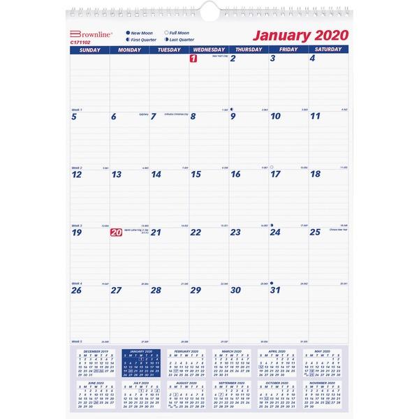 Rediform Ruled Block Monthly Wall Calendar - Academic/Professional - Julian Dates - Monthly - 1 Year - January 2021 till December 2021 - 1 Month Single Page Layout - 8