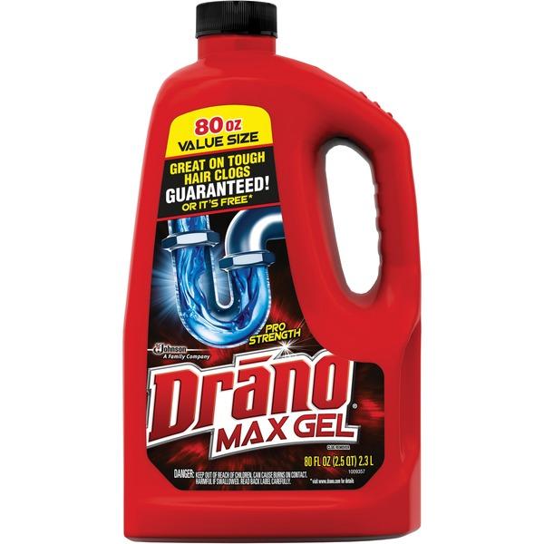 Drano Max Gel Clog Remover - Ready-To-Use Gel - 80 fl oz (2.5 quart) - 1 Each - Yellow