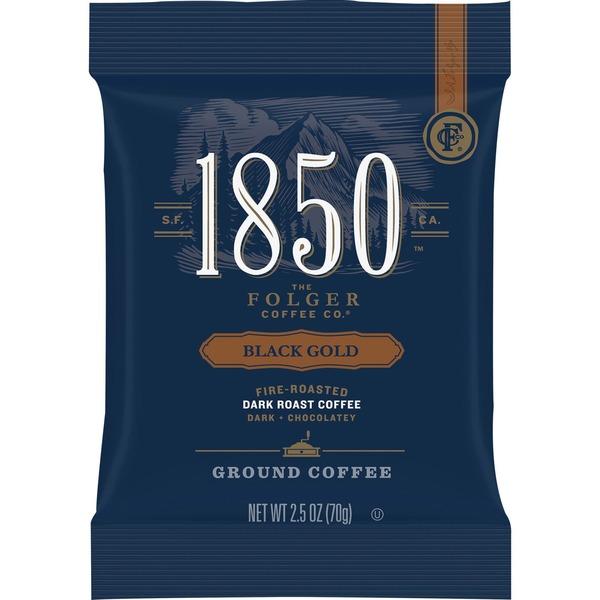 Folgers® 1850 Black Gold Dark Roast Ground Coffee - Arabica, Dark Blend - 2.5 oz - 24 / Carton