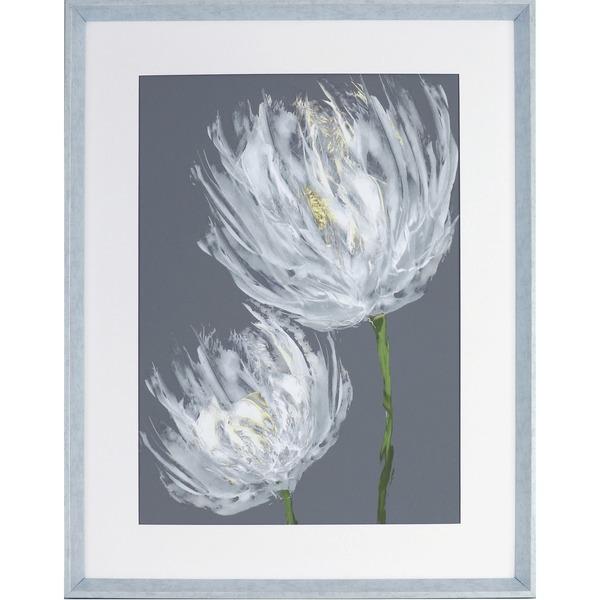 Lorell White Flower Design Framed Abstract Art - 27.50