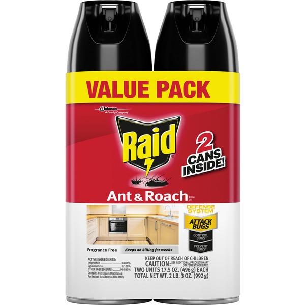 Raid Ant & Roach Killer - Fragrance-Free - Spray - Kills Ants, Cockroaches, Waterbug, Palmetto Bug, Silverfish, Carpet Beetle, Earwig, Spider, Lady Beetle, Black Widow Spider, Crickets, ... - 17.50 fl