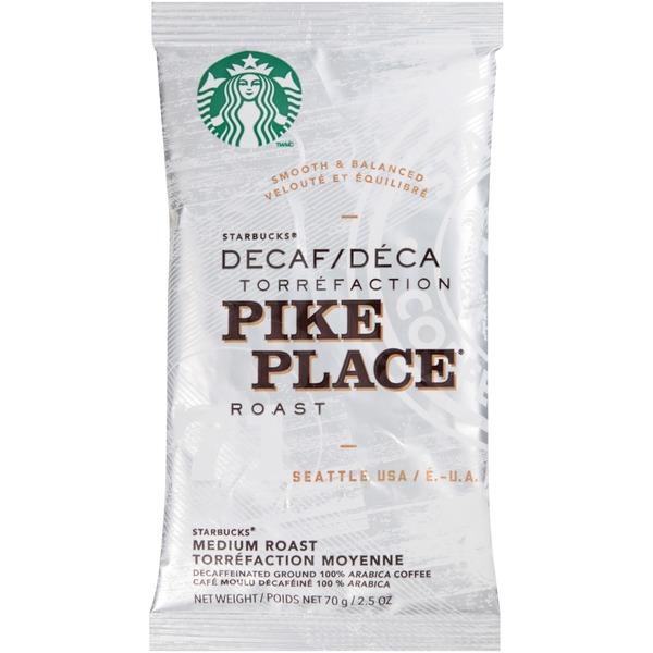 Starbucks Pike Place Decaf Coffee Packets - Decaffeinated - Pike Place, Cocoa, Toasted Nut - Medium - 2.5 oz Per Packet - 18 / Box