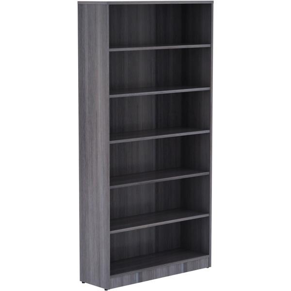 Lorell Weathered Charcoal Laminate Bookcase - 72