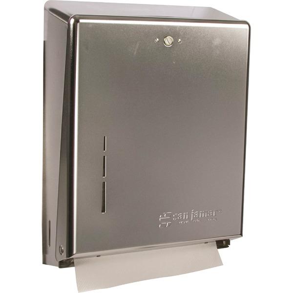 San Jamar Multifold Paper Towel Dispenser - C Fold, Multifold Dispenser - 500 x Towel Multifold, 300 x Towel C Fold - 14.8