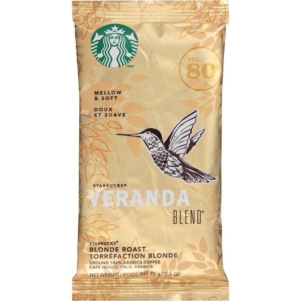 Starbucks Veranda Blend Blonde Roast Ground Coffee - Veranda Blend, Soft Cocoa, Toasted Nut, Mellow - Blonde - 2.5 oz - 18 / Box