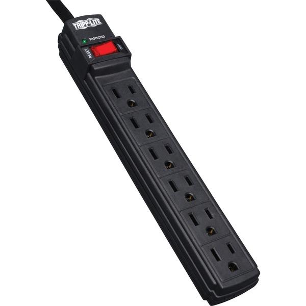 Tripp Lite Surge Protector Power Strip 6 Outlet 6' Cord 360 Joules Black - 6 x NEMA 5-15R - 1875 VA - 360 J - 125 V AC Input - 125 V AC Output