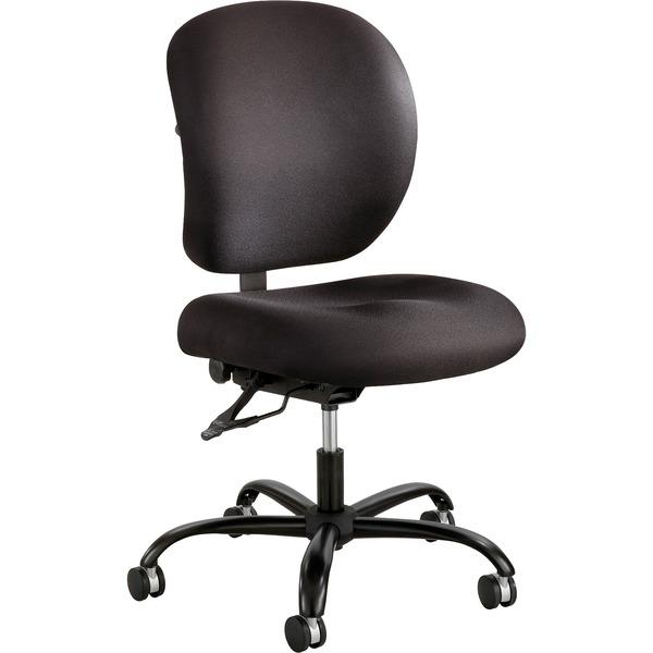 Safco Alday 24/7 Task Chair - Black Polyester Seat - Plastic Back - 5-star Base - Black - Nylon - 20.50