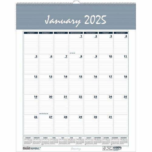 House of Doolittle Bar Harbor 12-Month Wall Calendar - Julian Dates - Monthly - 1 Year - Jan. 2025 - Dec. 2025 - 1 Month Single Page Layout - 8 1/2