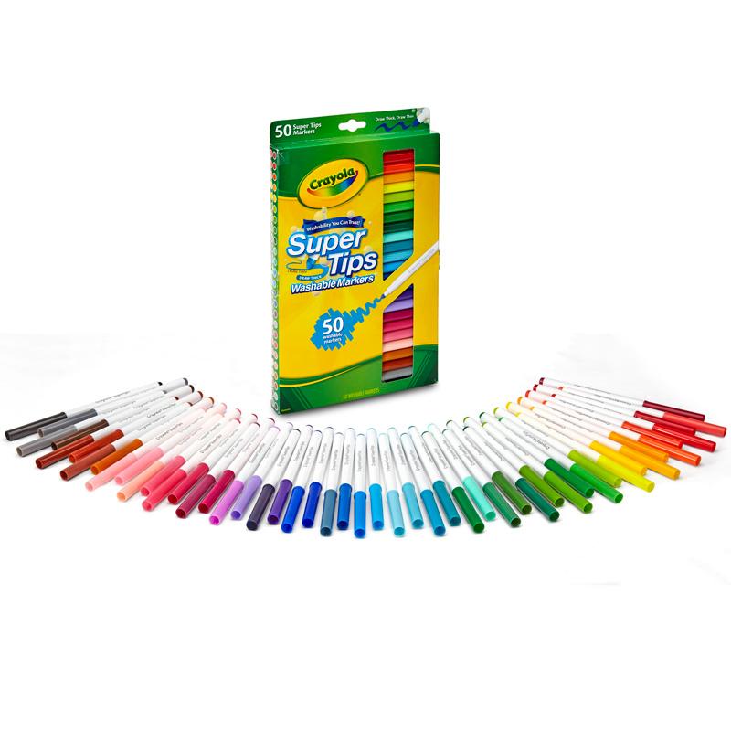 Knowledge Tree  Crayola Binney + Smith Crayola Super Tips 50-count  Washable Markers - Assorted - 50 / Set