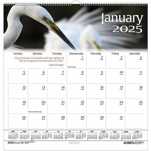 House of Doolittle Earthscapes Wildlife Wall Calendars - Julian Dates - Monthly - 1 Year - Jan. 2025 - Dec. 2025 - 1 Month Single Page Layout - 12