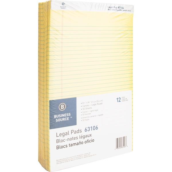 Business Source Micro - Perforated Legal Ruled Pads - Legal - 50 Sheets - 0.34