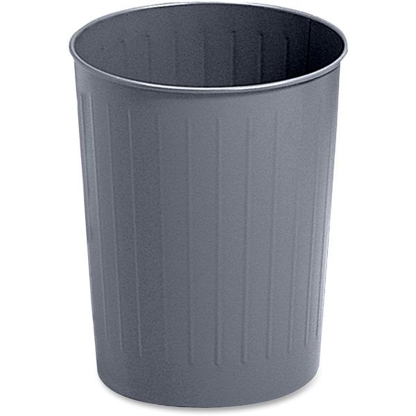 Safco Fire-safe Steel Round Wastebasket - 5.88 gal Capacity - Round - 14