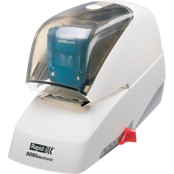 Rapid 5050 Electric Stapler - 60 Sheets Capacity - 5000 Staple Capacity - White