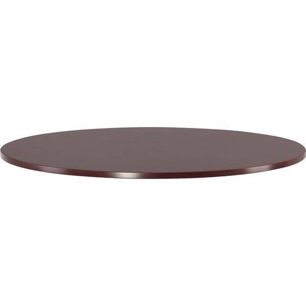 Lorell Essentials Conference Table Top - Laminated Round, Mahogany Top - 47.25