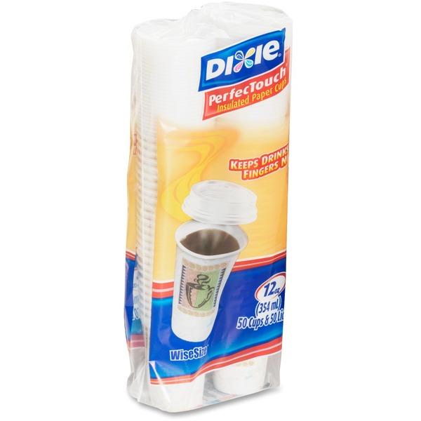 Dixie PerfecTouch Hot Cups - 12 fl oz - 50 / Pack - White - Hot Drink