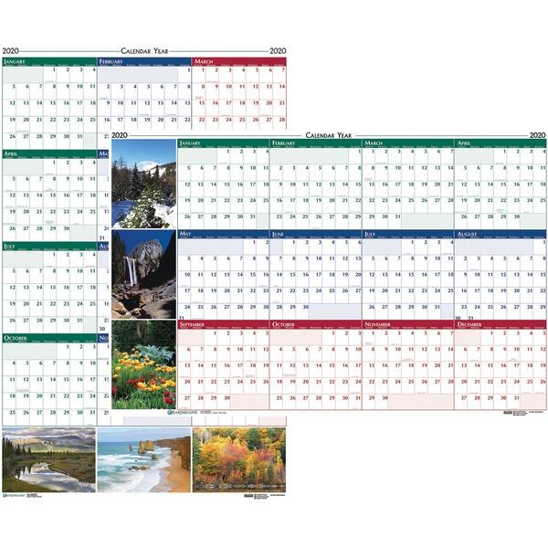 House of Doolittle Earthscapes Scenic Wipe-off Wall Planner - Julian Dates - Monthly - 1 Year - Jan. 2025 - Dec. 2025 - 32