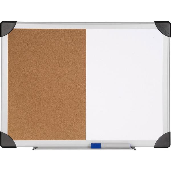 Lorell Dry Erase Aluminum Frame Cork Combo Boards - 18