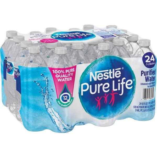 Pure Life Purified Bottled Water - Ready-to-Drink - 16.91 fl oz (500 mL) - Bottle - 24 / Carton