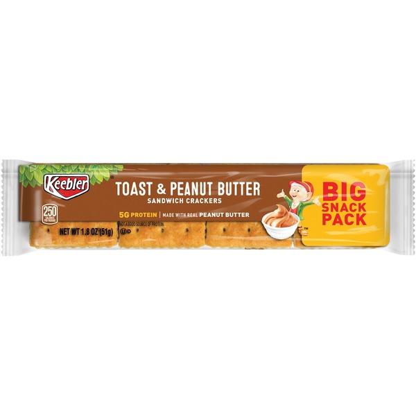 Keebler® Toasty Crackers with Peanut Butter - Individually Wrapped - Peanut Butter - 1.80 oz - 12 / Box