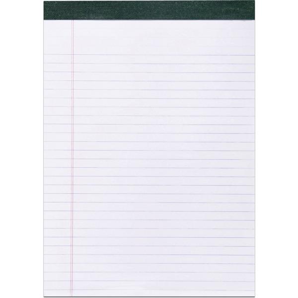 Roaring Spring Recycled Legal Pads - 40 Sheets - Stapled/Tapebound Red Margin - 15 lb Basis Weight - 8 1/2