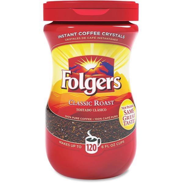 Folgers® Classic Roast Instant Coffee Crystals Instant - Regular, Regular - Mountain Grown - Classic - 8 oz - 1 Each