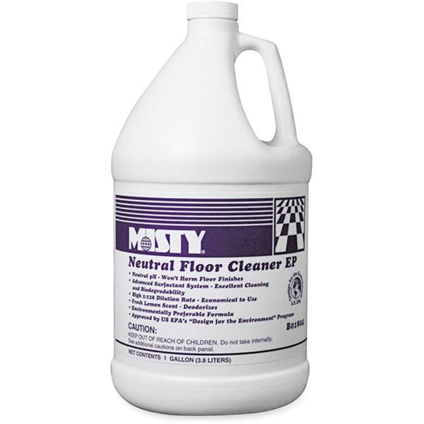 MISTY Neutral Floor Cleaner - Concentrate Liquid - 128 fl oz (4 quart) - Lemon Scent - 1 Each - Green