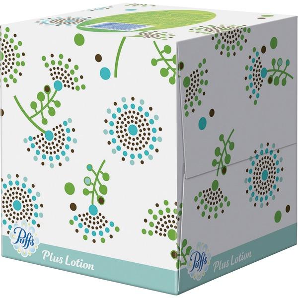 Puffs Plus Lotion Facial Tissues - 2 Ply - White - Soft, Strong - For Face, Skin, Multipurpose - 56 Quantity Per Box - 24 / Carton