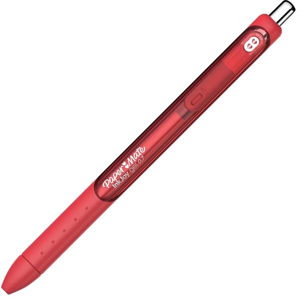 Paper Mate InkJoy Gel Pen - 0.7 mm Pen Point Size - Retractable - Red Gel-based Ink - Red Barrel - 12 / Box