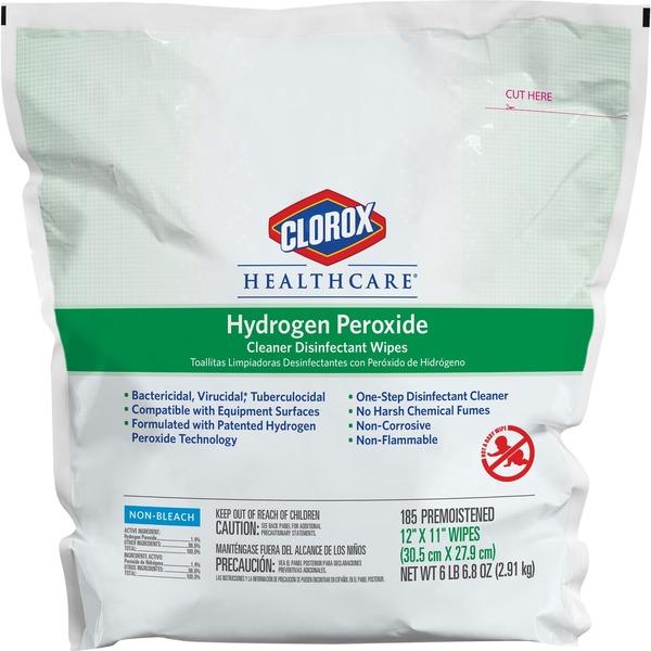 Clorox Healthcare Hydrogen Peroxide Disinfecting Wipes - Wipe - 185 - 185 / Each - White