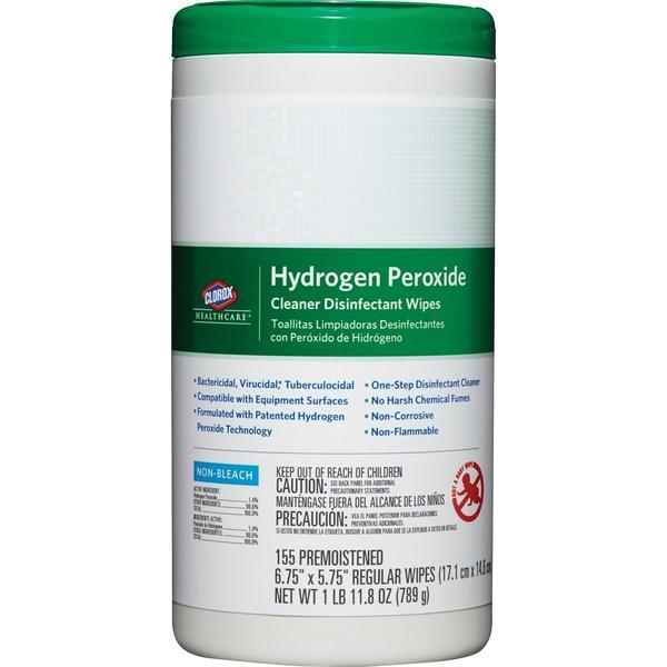 Clorox Healthcare Hydrogen Peroxide Disinfecting Wipes - Wipe - 155 - 155 / Each - White