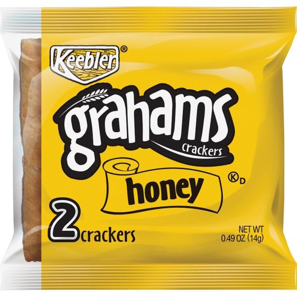 Keebler Grahams Honey Crackers - Individually Wrapped - Honey - 0.49 oz - 200 / Carton