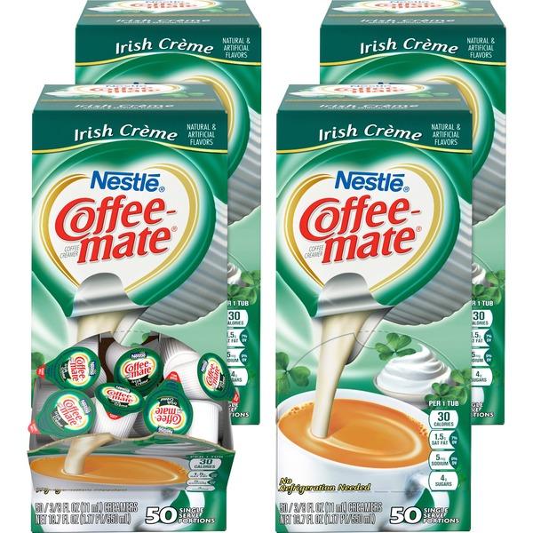 Coffee mate Irish Cream Liquid Creamer - Irish Cream Flavor - 0.38 fl oz (11 mL) - 200/Carton - 1 Serving