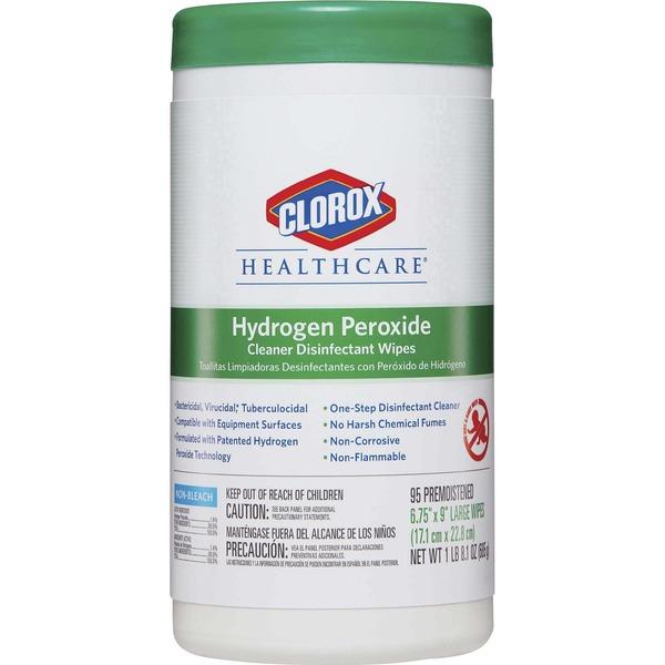 Clorox Healthcare Hydrogen Peroxide Disinfecting Wipes - Wipe - 95 - 95 / Each - White