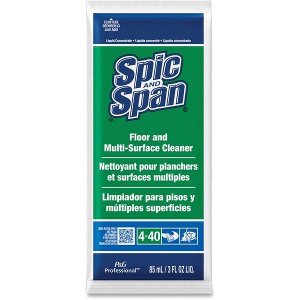 Spic and Span Floor Cleaner - Concentrate Liquid - 3 fl oz (0.1 quart) - 45 / Carton - Green, Translucent